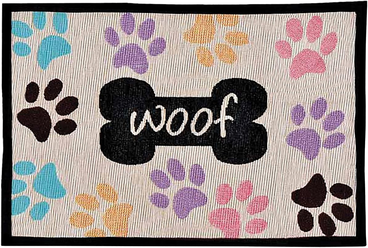 Bella Fashion Woof with Multi Paws Dog Mat - Stylish Comfort for Your Furry Friend!