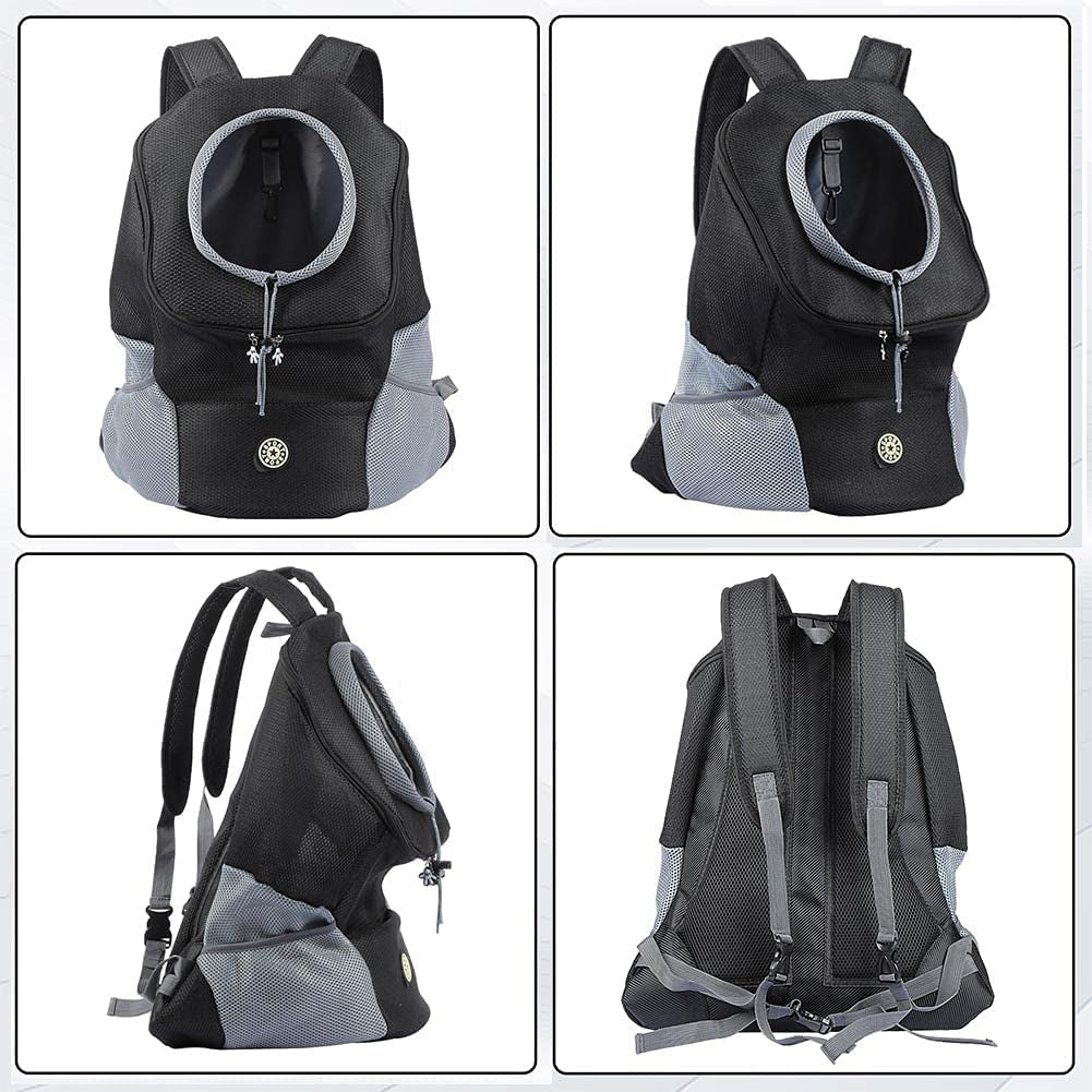 Dog Backpack, Puppy Backpack, Pet Carrier Backpack Small Dog Backpack Carrier Pet Travel Carrier Dog Front Carrier with Breathable Head Out Design and Padded Shoulder for Hiking Outdoor Travel(S)